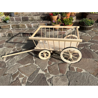 Dekoračný drevený žebriňák s kovovými kolesami 170 cm