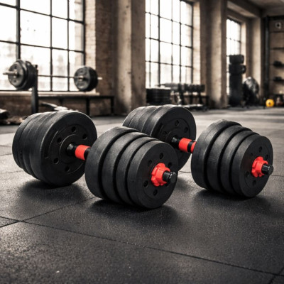 Nakladacie činky 2v1 – jednoručné aj obojručné, 30 kg