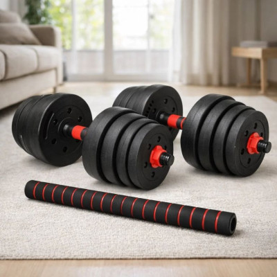 Nakladacie činky 2v1 – jednoručné aj obojručné, 30 kg