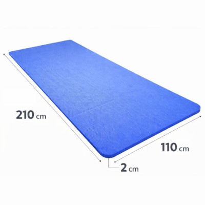 Gymnastická podložka XXL 210 × 110 × 2 cm modrá