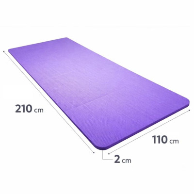 Gymnastická podložka XXL 210 × 110 × 2 cm fialová