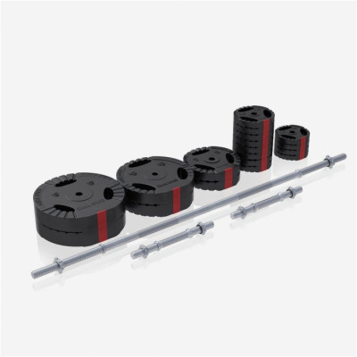 Činková sada Gorilla Sports 100 kg s plastovým povrchom