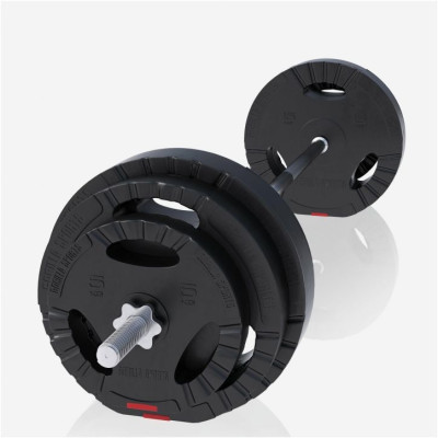 Činková sada Gorilla Sports 100 kg s plastovým povrchom