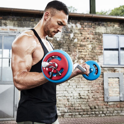 Gorilla Sports Súprava záťažových kotúčov 2 x 4 kg, tm. modrá