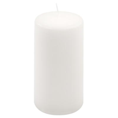 Biela parafínová sviečka 15 cm, doba horenia 65 hodín, 2 ks