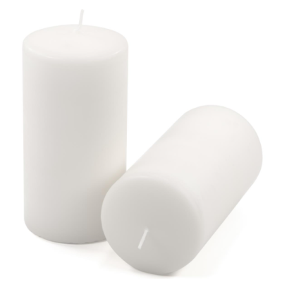 Biela parafínová sviečka 15 cm, doba horenia 65 hodín, 2 ks