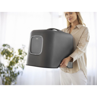 Mačacia toaleta BIALA s magnetickými dvierkami, antracitová