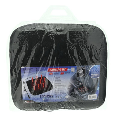 Vyhrievaný sedák do auta s reguláciou teploty, 12V, čierny