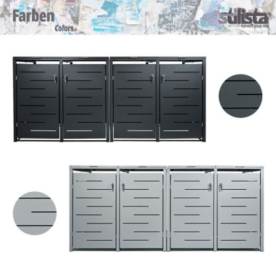 STILISTA skriňa na 4 popolnice 260 x 80 x 116 cm, antracit