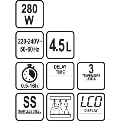 Keramický pomalý hrniec s digitálnym časovačom 4,5 l nerez