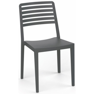 Stohovateľné čierne kreslo z recyklovaného materiálu, 150 kg