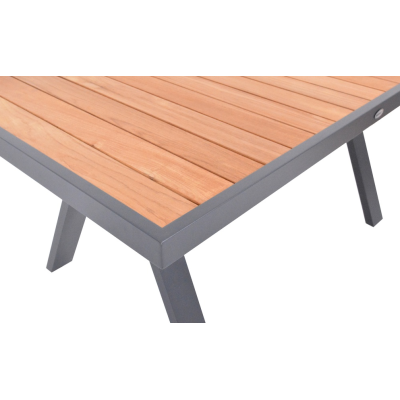 Jedálenský stôl na terasu hliník/teak grafit 138x80 cm