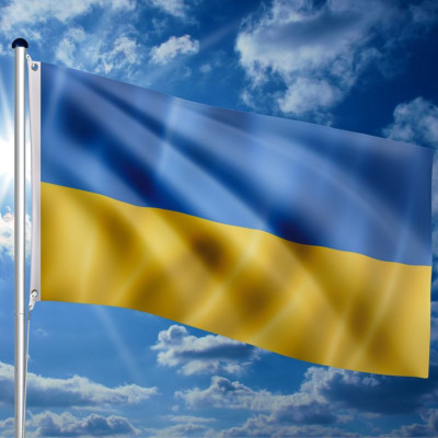FLAGMASTER Vlajkový stožiar vr. vlajky Ukrajina, 650 cm