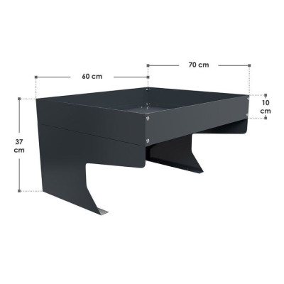 Garáž pre robotickú kosačku s kvetináčom, antracitová oceľ