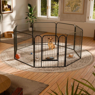 Ohrádka pre šteňatá a malé zvieratá, oceľové, 160x160x60 cm,