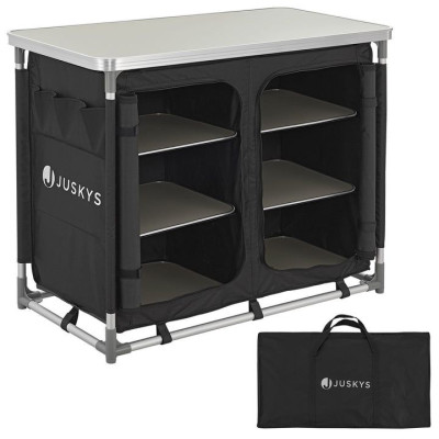 Kempingová skladacia kuchyňa 97 x 50 x 78 cm, čierna