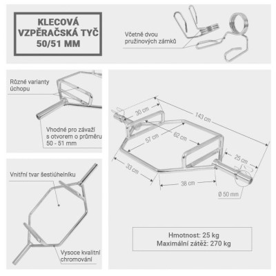 Gorilla Sports Vzpieračská tyč, 50/51 mm