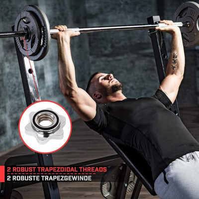 Physionics činková chrómovaná tyč, 140cm + hviezdicové zámky