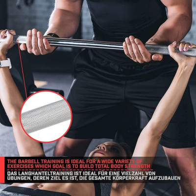 Physionics činková chrómovaná tyč, 140cm + hviezdicové zámky