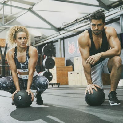 Gorilla Sports Sada pre fitness cvičenie, čierna/červená