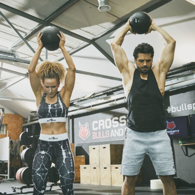 Gorilla Sports Sada pre fitness cvičenie, čierna/červená