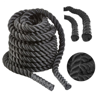 Gorilla Sports Nylonové lano 15 m, čierne, 18 kg