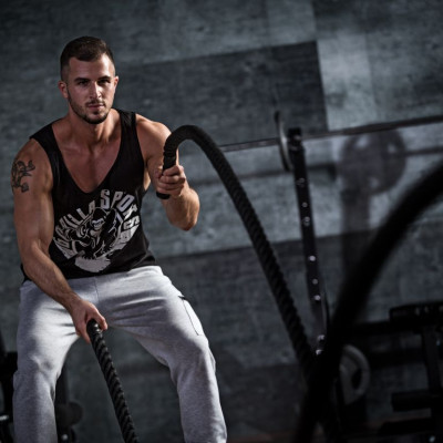 Gorilla Sports Nylonové lano 15 m, čierne, 18 kg