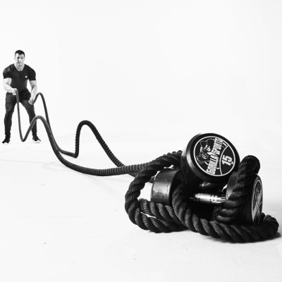 Gorilla Sports Nylonové lano 15 m, čierne, 18 kg