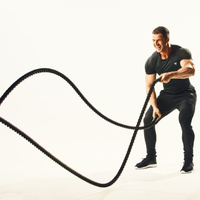 Gorilla Sports Nylonové lano 15 m, čierne, 18 kg