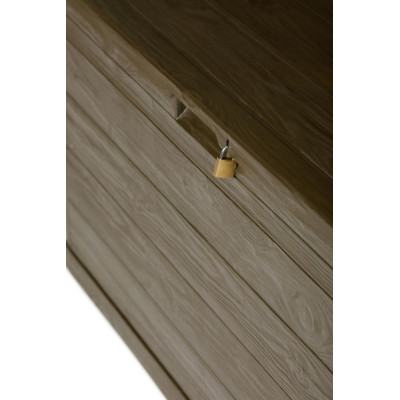 Záhradný plastový úložný box 280 l, imitácia dreva, hnedý