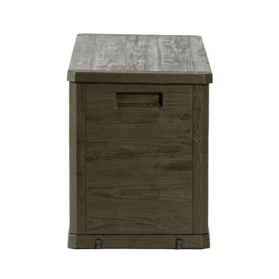 Záhradný plastový úložný box 280 l, imitácia dreva, hnedý