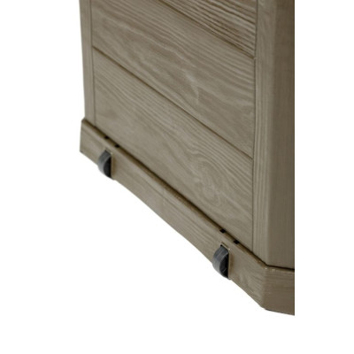 Záhradný plastový úložný box 280 l, imitácia dreva, hnedý