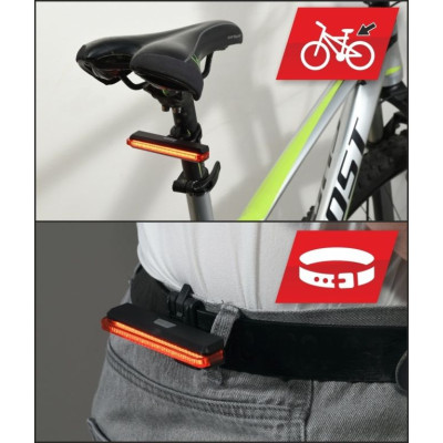 Zadné cyklistické svetlo COB LED, 60 lm, červené, 4 režimy