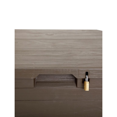 Záhradný plastový úložný box 90 l hnedý imitácia dreva