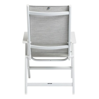 Záhradné polohovacie kreslo BASIC PLUS, biele/svetlošedé