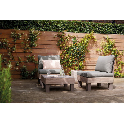 Záhradné plastové kreslo ELEMENTS SIGNATURE, hnedé