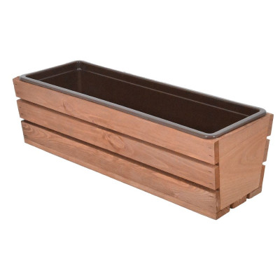 Drevený truhlík s plastovou vložkou 51 cm hnedý borovicový