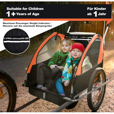 Jago príves za bicykel 2V1, oranžový