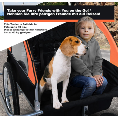 Jago príves za bicykel 2V1, oranžový