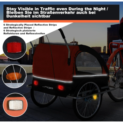 Jago príves za bicykel 2V1, oranžový