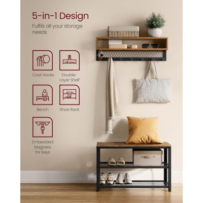 Predsieňová zostava s lavicou a botníkom, industriálny štýl