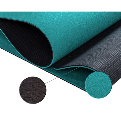 Fitness podložka na jogu 190 × 100 × 0,6 cm benzínovo modrá