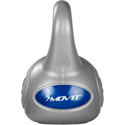 MOVIT Kettlebell činka - 12 kg, sivá/tmavomodrá