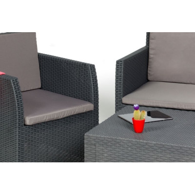 Záhradná plastová súprava DIANA 2 SEATER, grafitová