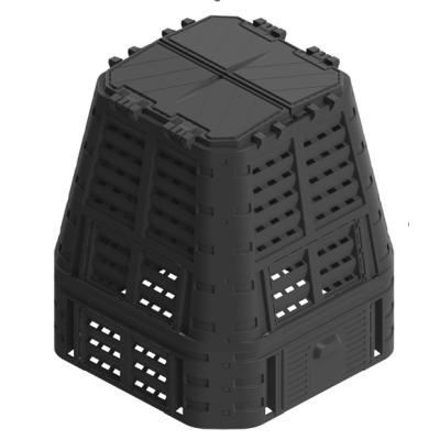 Záhradný kompostér 740 l plastový, čierny, odolný polypropyl