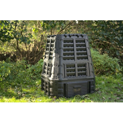 Záhradný kompostér 740 l plastový, čierny, odolný polypropyl