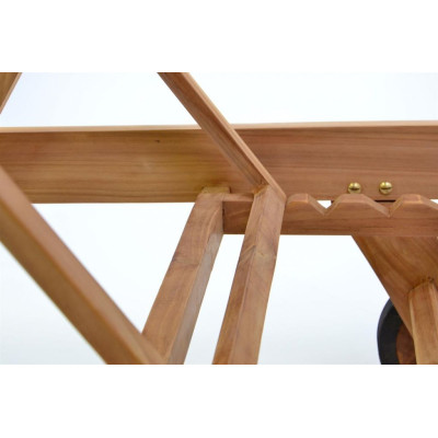 DIVERO lehátko z teaku, podložka antracit