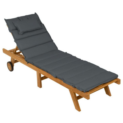Záhradné lehátko z teakového dreva s polstrovaním
