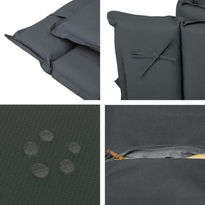 Záhradné lehátko z teakového dreva s polstrovaním