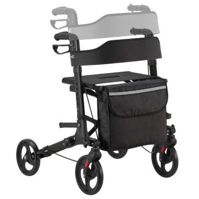 Skladacie hliníkové chodítko Vital, sedadlo a nákupnou taška